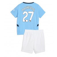 Manchester City Matheus Nunes #27 Koti Peliasu Lasten 2024-25 Lyhythihainen (+ Lyhyet housut)